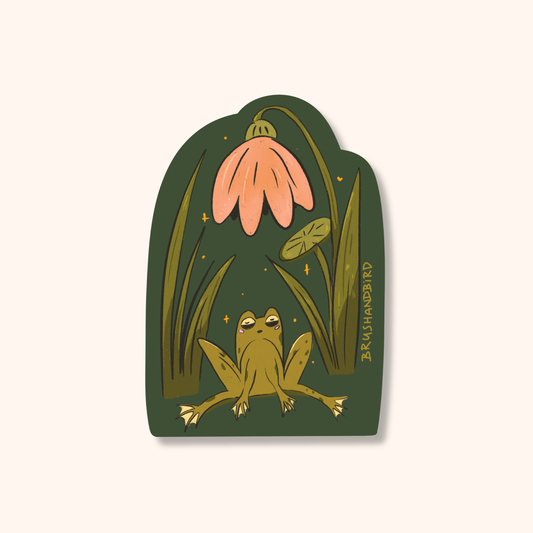 Meditating Garden Frog Sticker