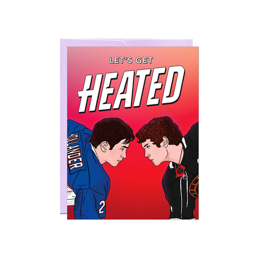 Let's Get Heated Hockey card shown from another angle