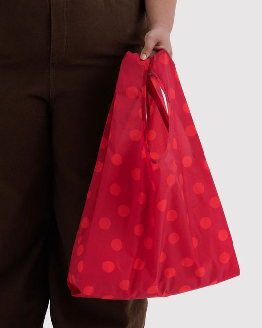 Standard Baggu Red Polka Dot interior pocket detail - PABOOM