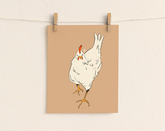 White Chicken Art Print