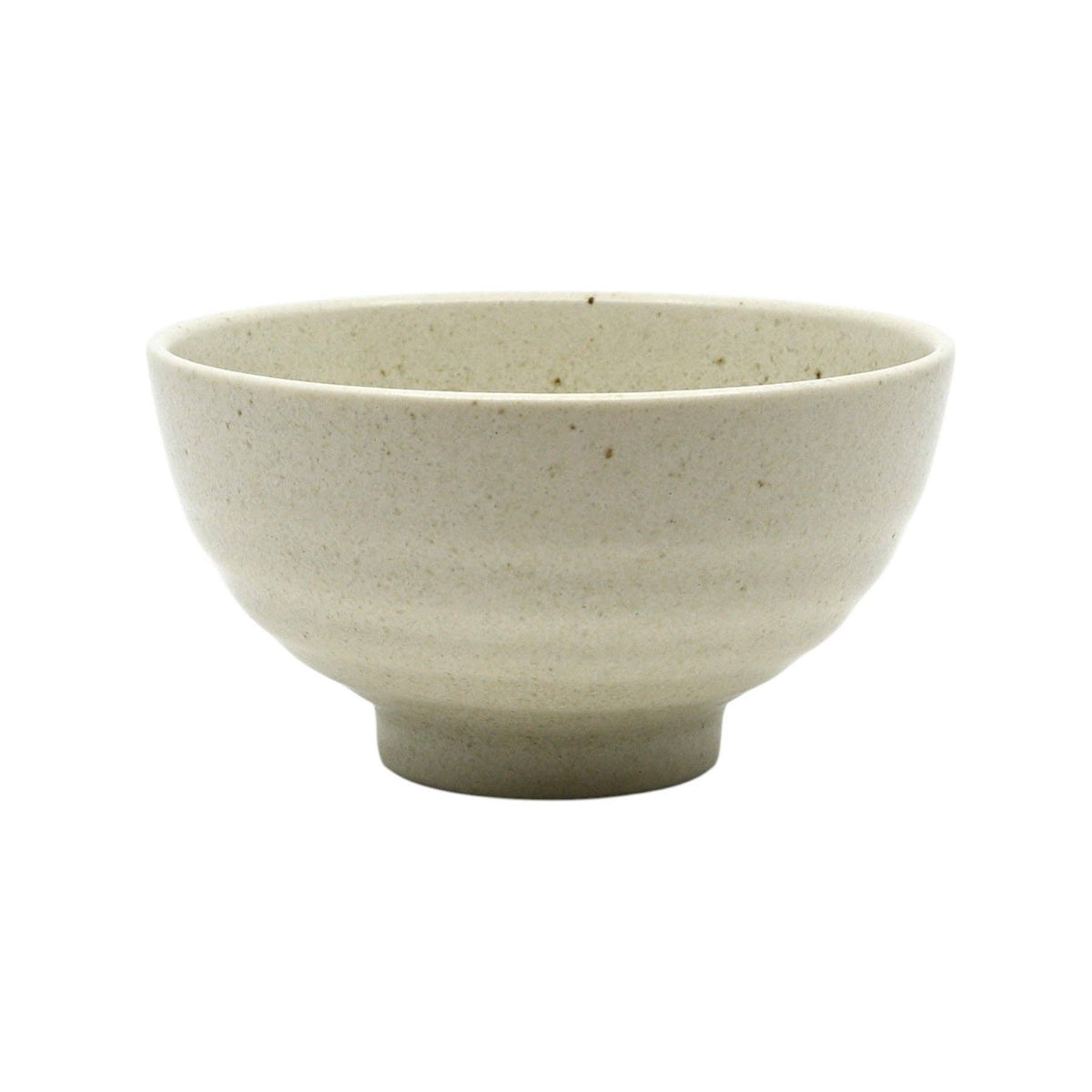 Speckled cream-white footed Japanese porcelain rice bowl - PABOOM