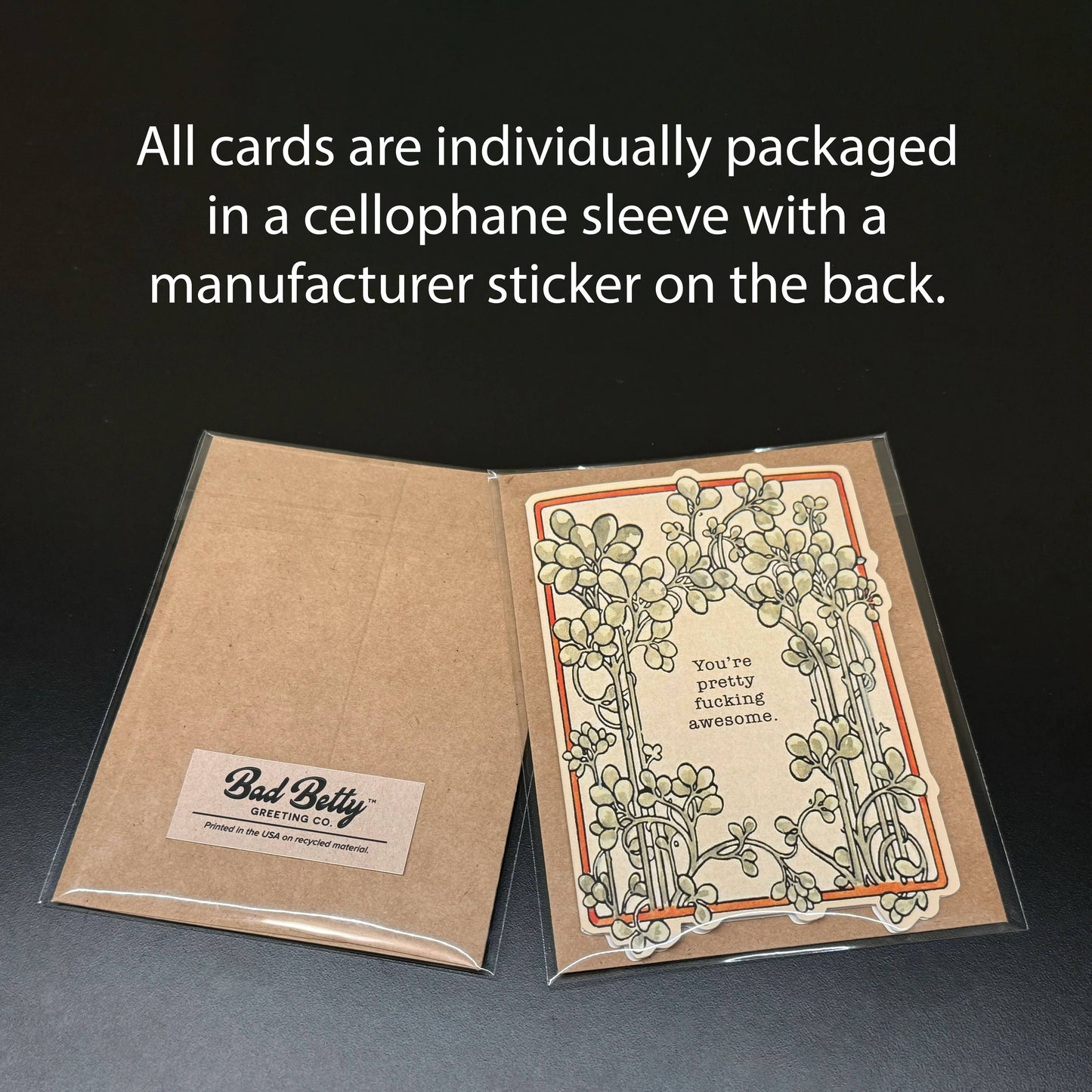Closer to Crazy Cat Lady card packaged in a cellophane sleeve