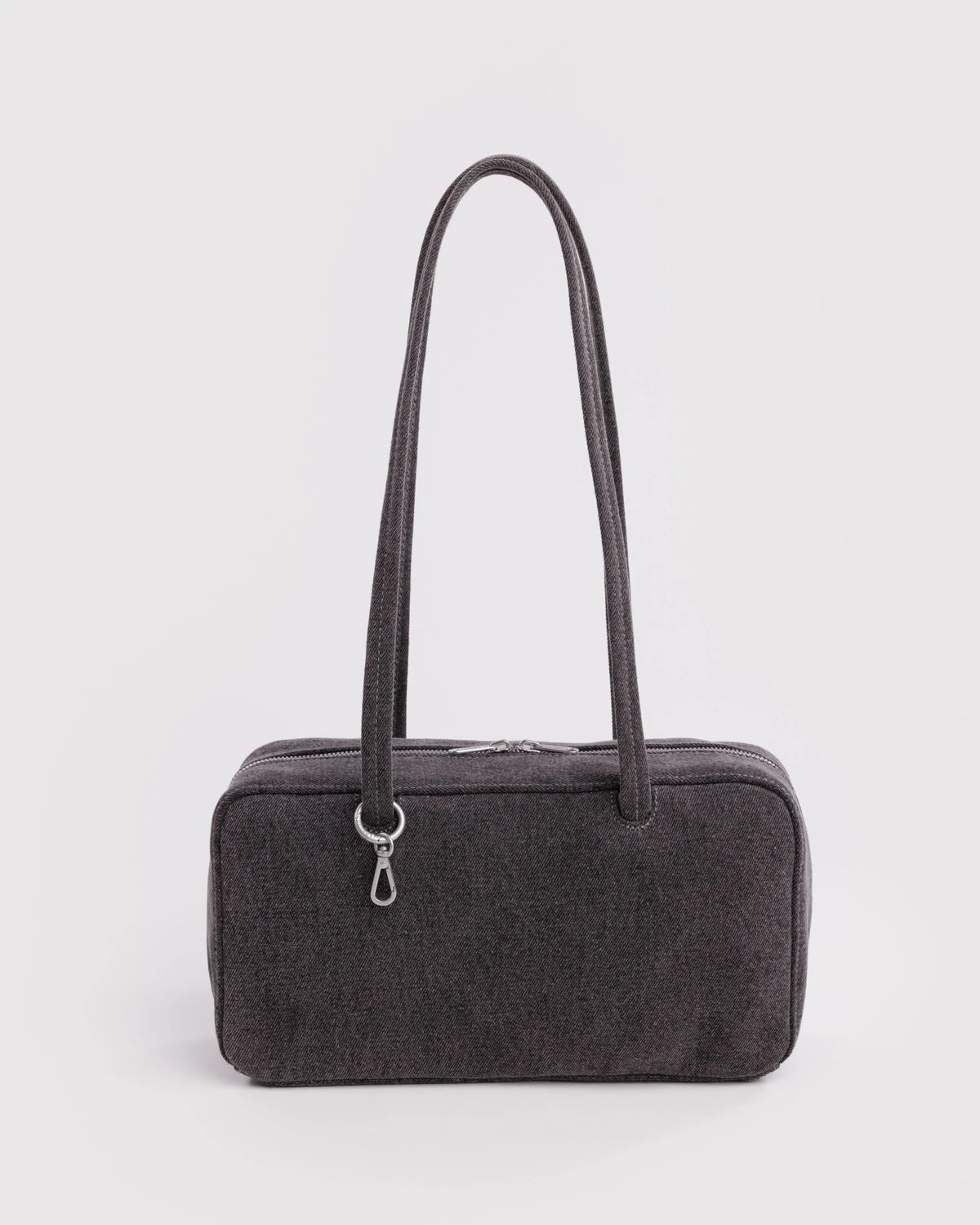 BAGGU Cotton Denim Bowler Bag - Washed Black Denim