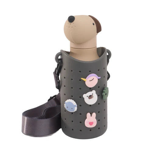 Bestie Vaccum Insulated Water Bottle - Beige Dog
