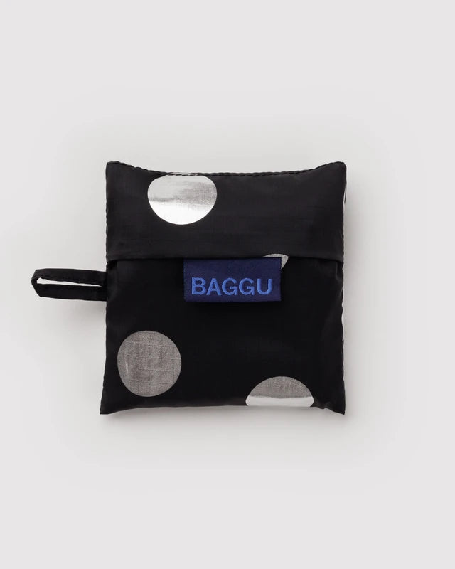 Baby Baggu Silver Metallic Polka Dot strap and hardware detail - PABOOM