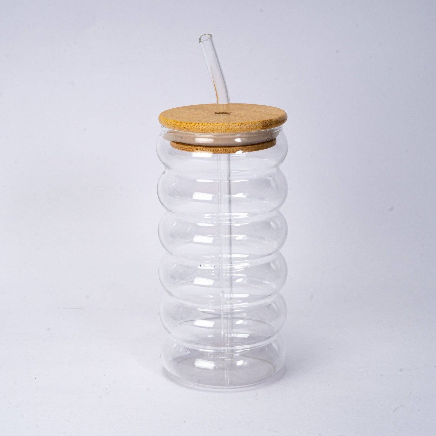 Glass Tea Cup with Lid and Straw