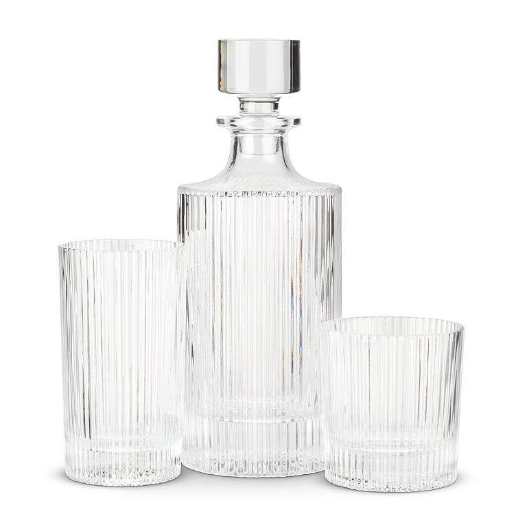 Clear glass vertical optic tumbler, additional angle