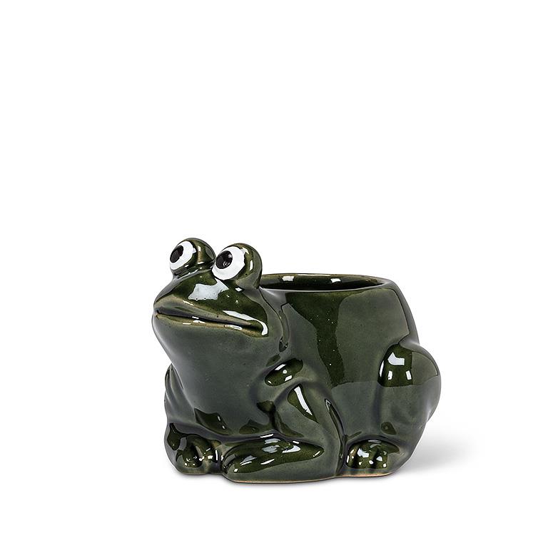 Crouched Frog Planter, additional angle