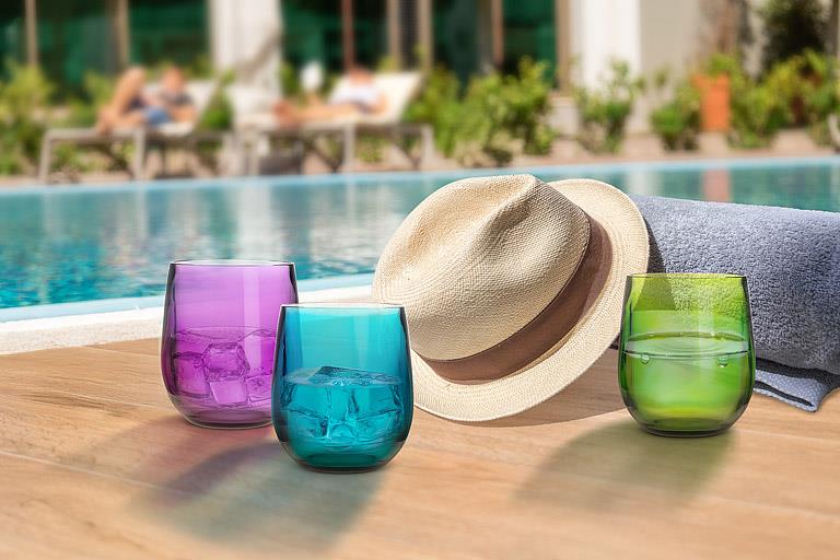 Jewel-toned green acrylic tumbler, additional angle