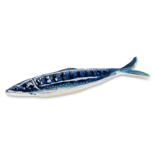 Long Slim Fish Dish Blue/ Yellow