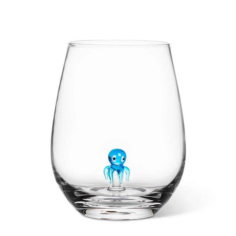 Octopus Icon Stemless Wine Glass
