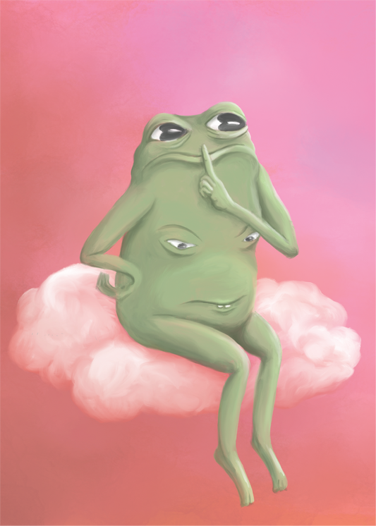 Secretive Frog Print