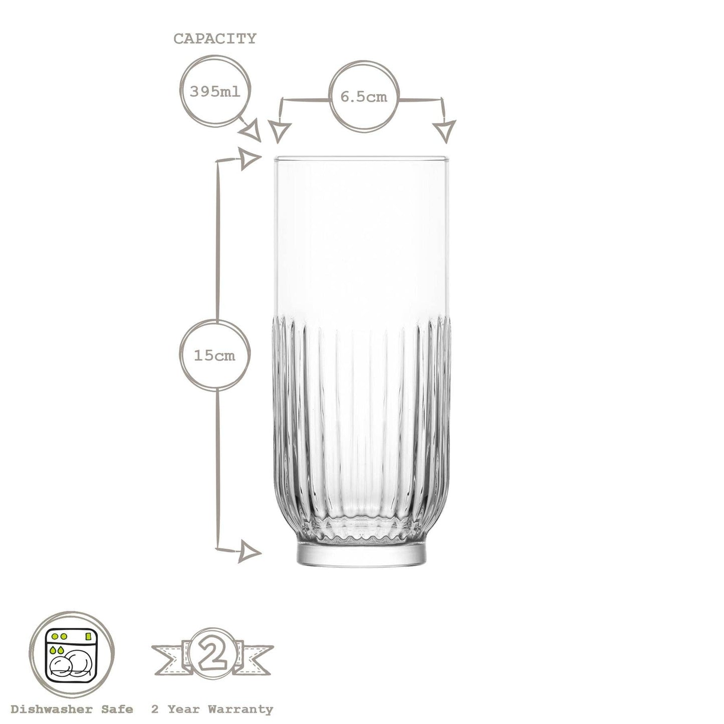 395ml Tokyo Highball Glass - By LAV
