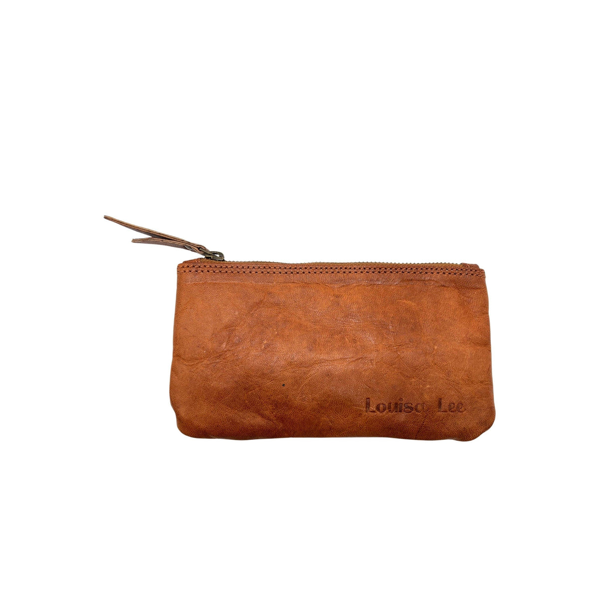 Deepika natural leather pouch, interior lining view