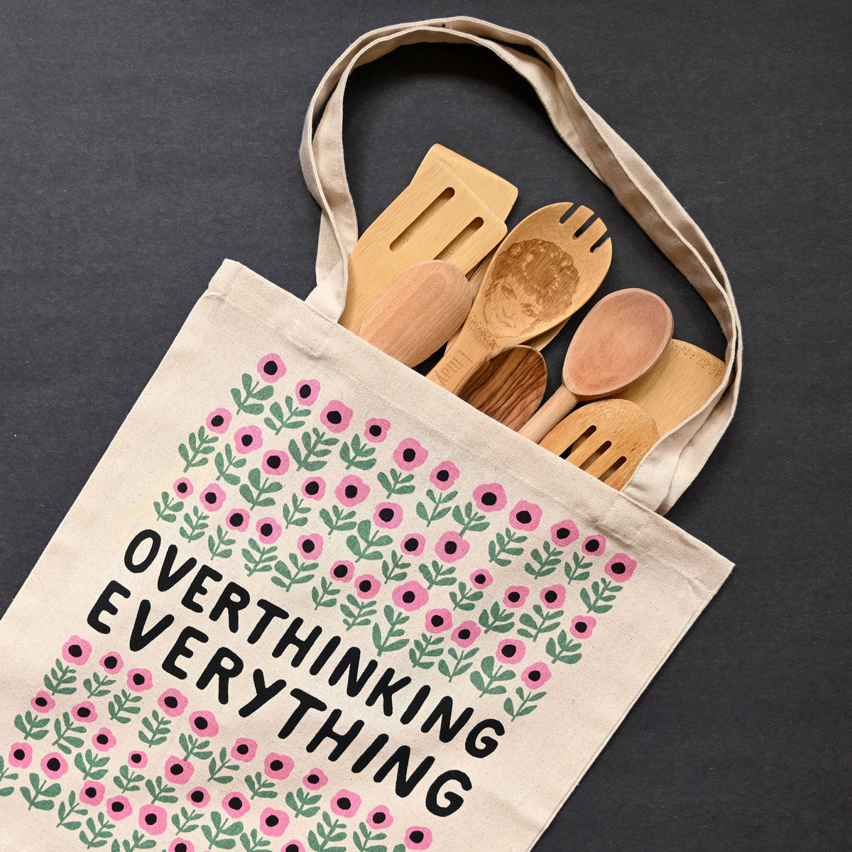Overthinking Everything tote bag carried on the shoulder - PABOOM