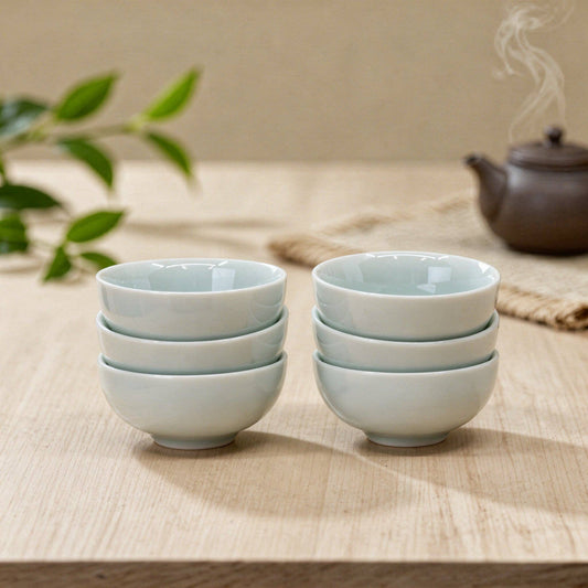 Koi Fish Kung Fu Tea Cups Set Sky Blue