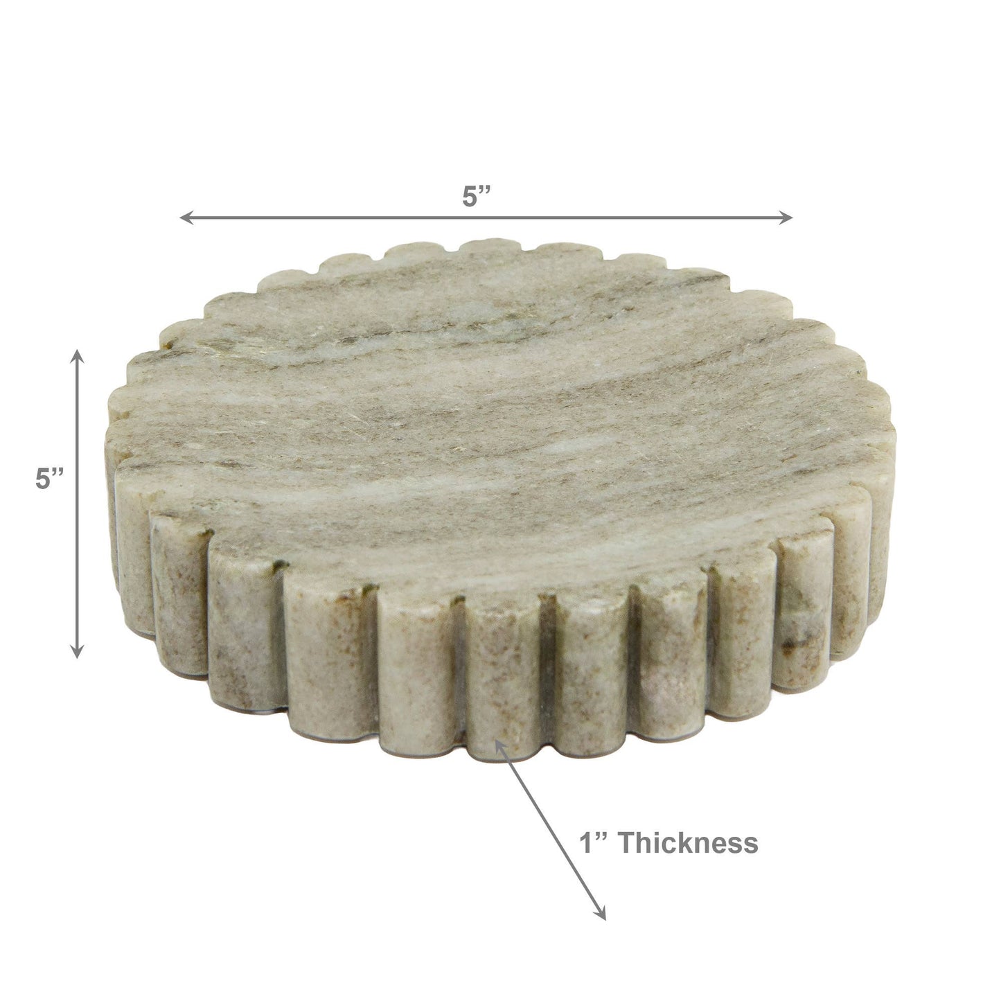 Elise Beige Marble Soap Dish Ribbed Edge
