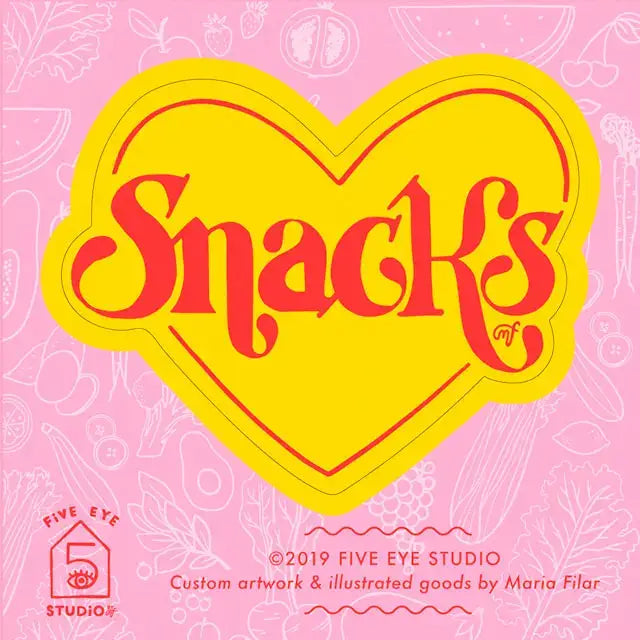 Snacks Heart Vinyl Sticker - PABOOM