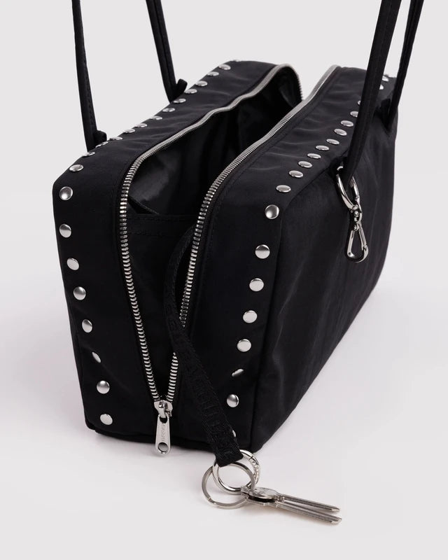 BAGGU Nylon Bowler Bag Studs side profile - PABOOM