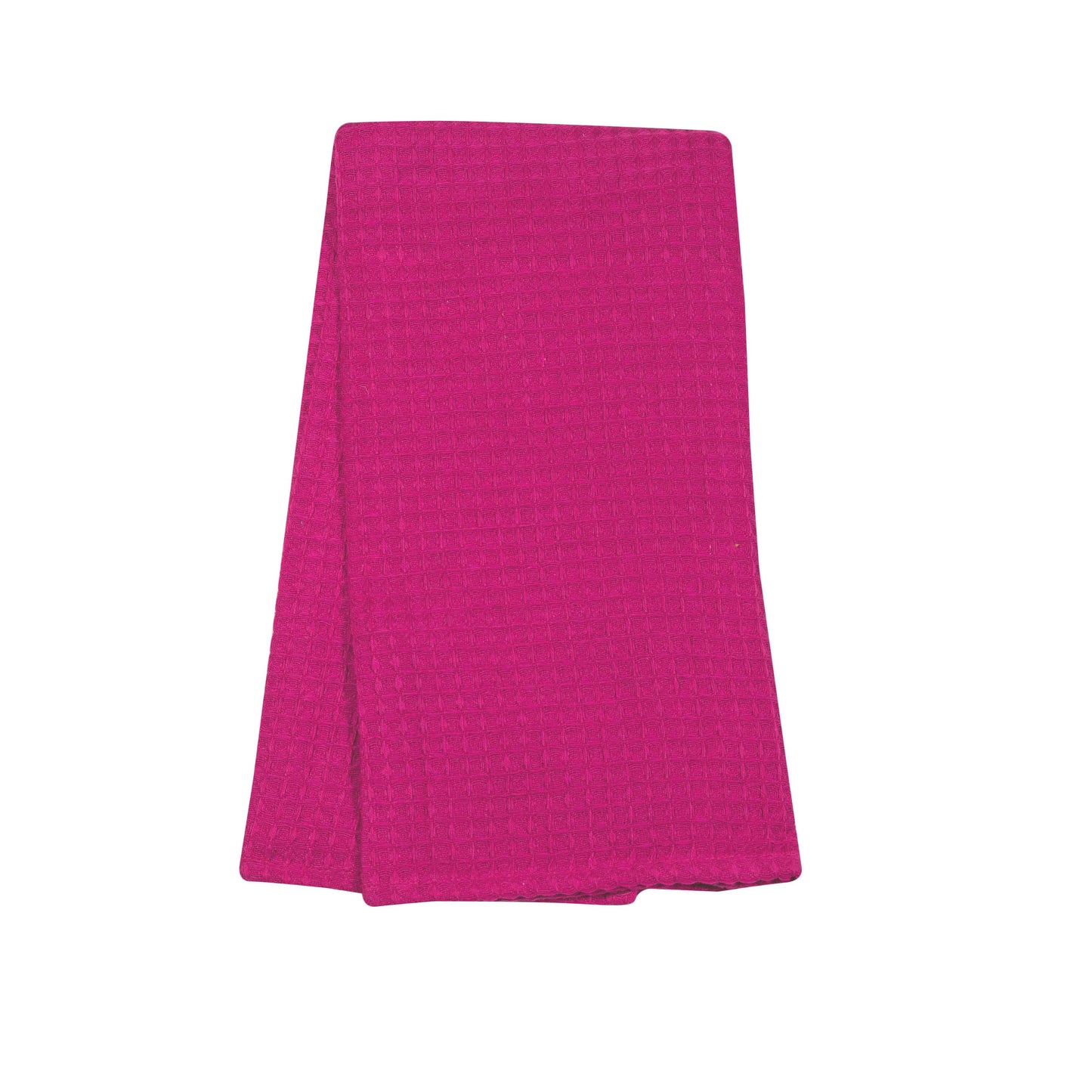 Plain Waffle Weave Tea Towels - Fuchsia