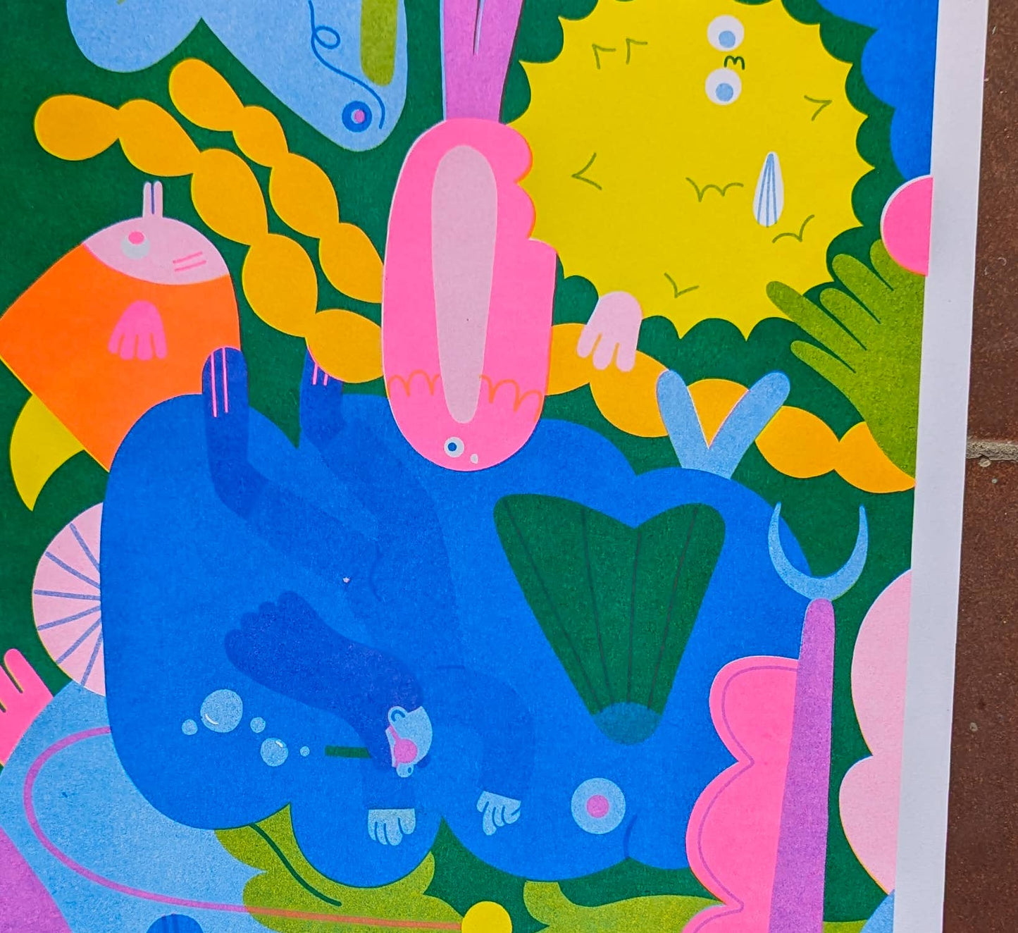 Fishies A3 Risograph Print