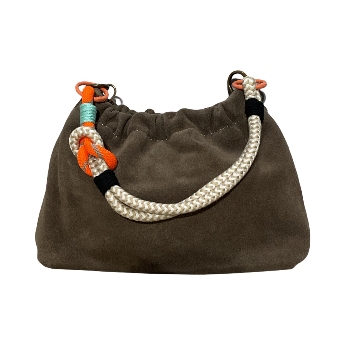 Suede Leather Shoulder Bag Pleated - Bordeaux