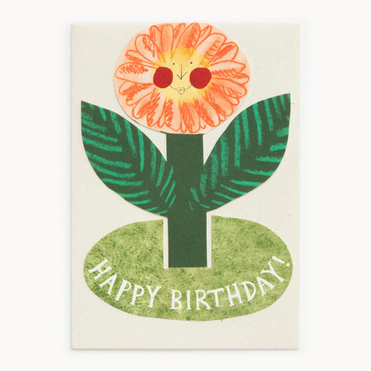 Happy Birthday Flower Stand-Up Card shown at an angle