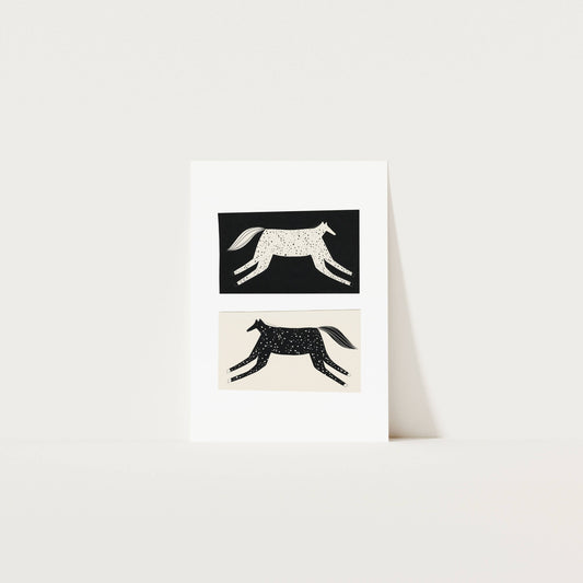 Black And White Horse Art Print