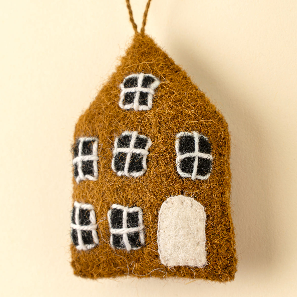 Felt House Ornament - Brown