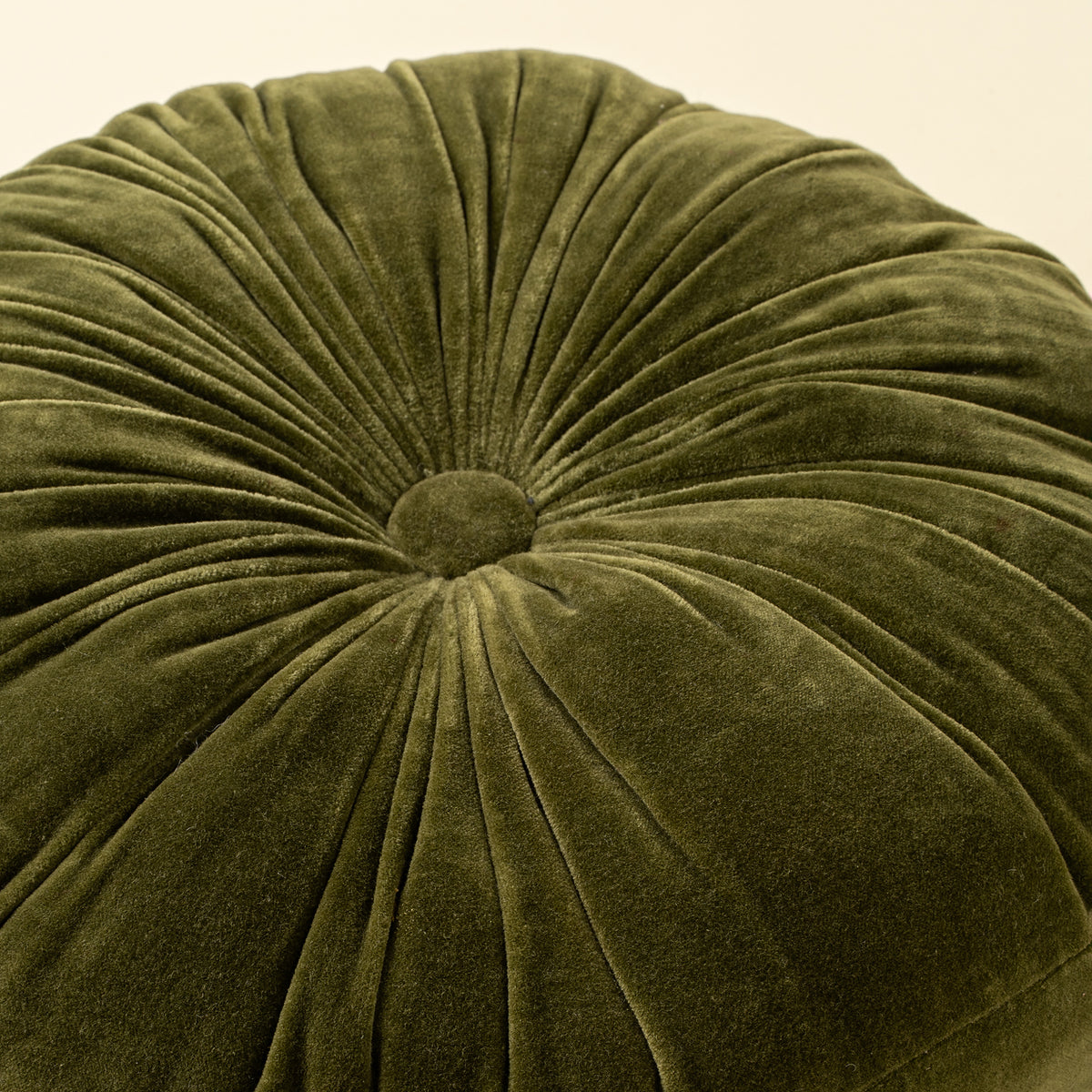 Velvet Tuft Round Cushion - Moss