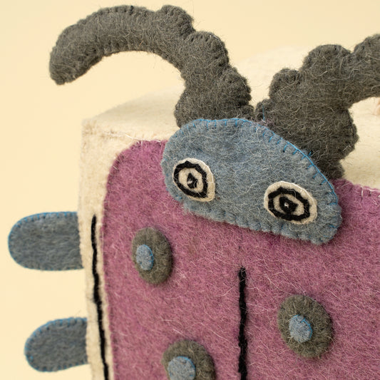 Funky Beetle Felt Doorstop