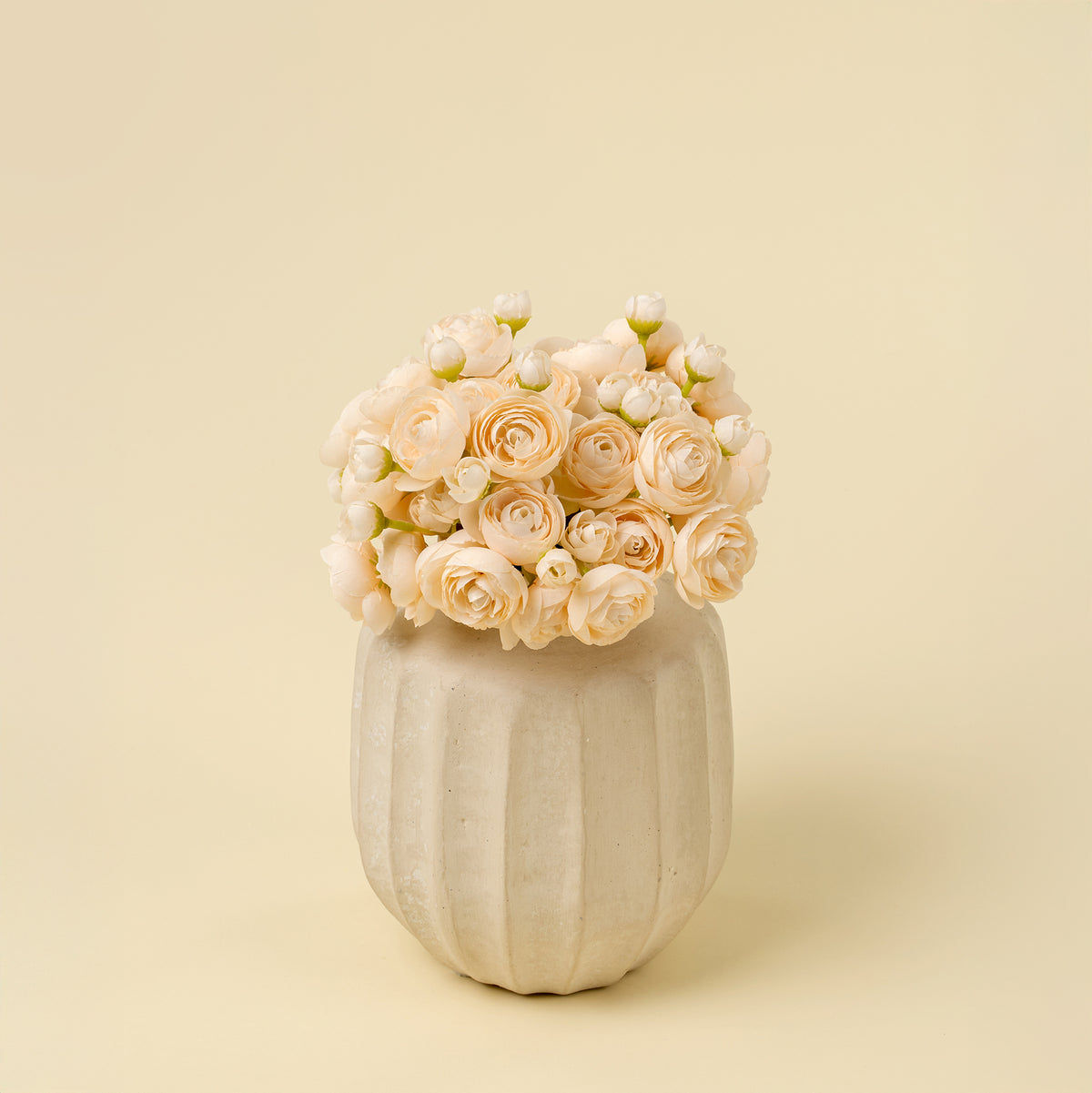 Close-up of the ranunculus blooms on the Ranunculus Bouquet in Cream