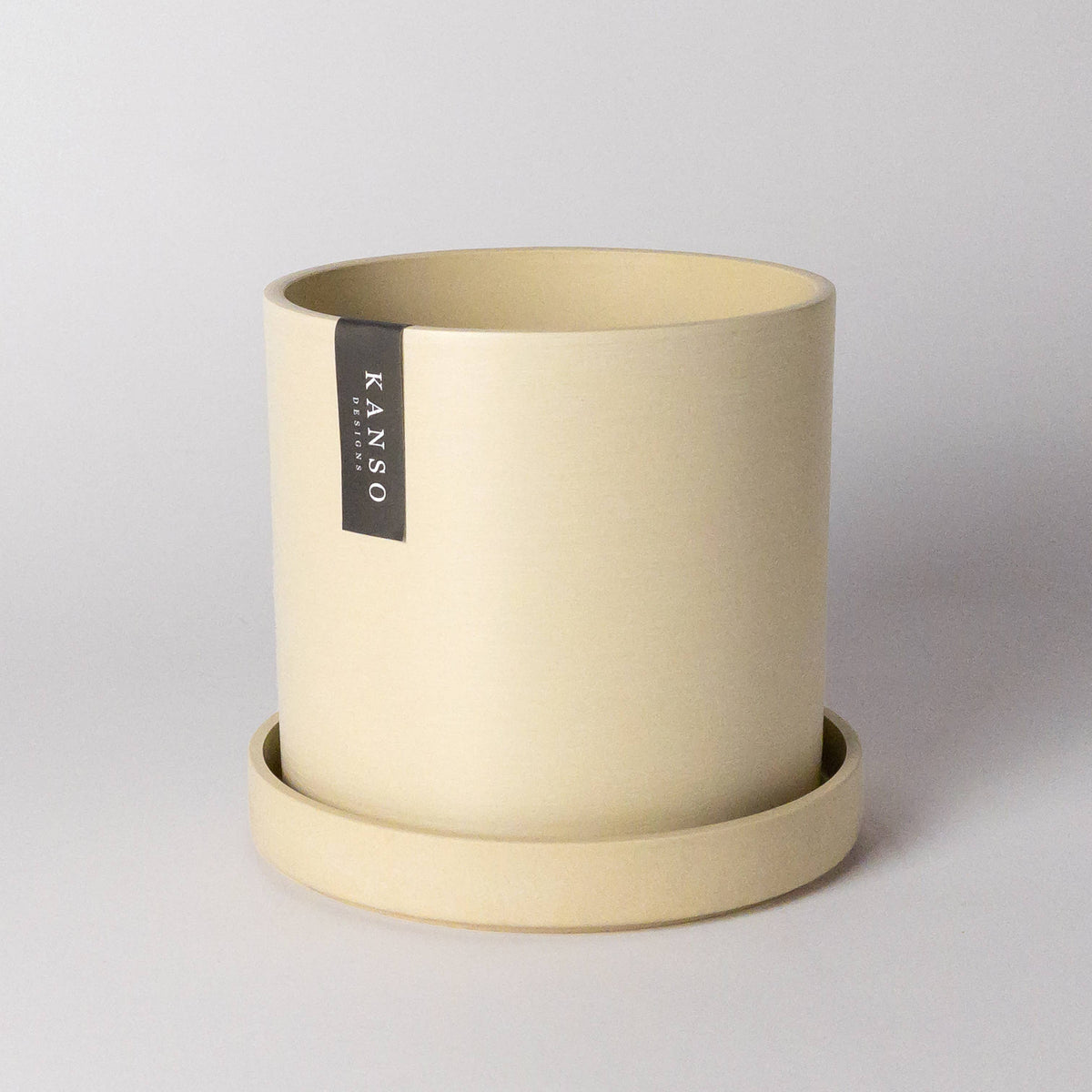 Kanso Designs Planter + Saucer 4” - White Stone