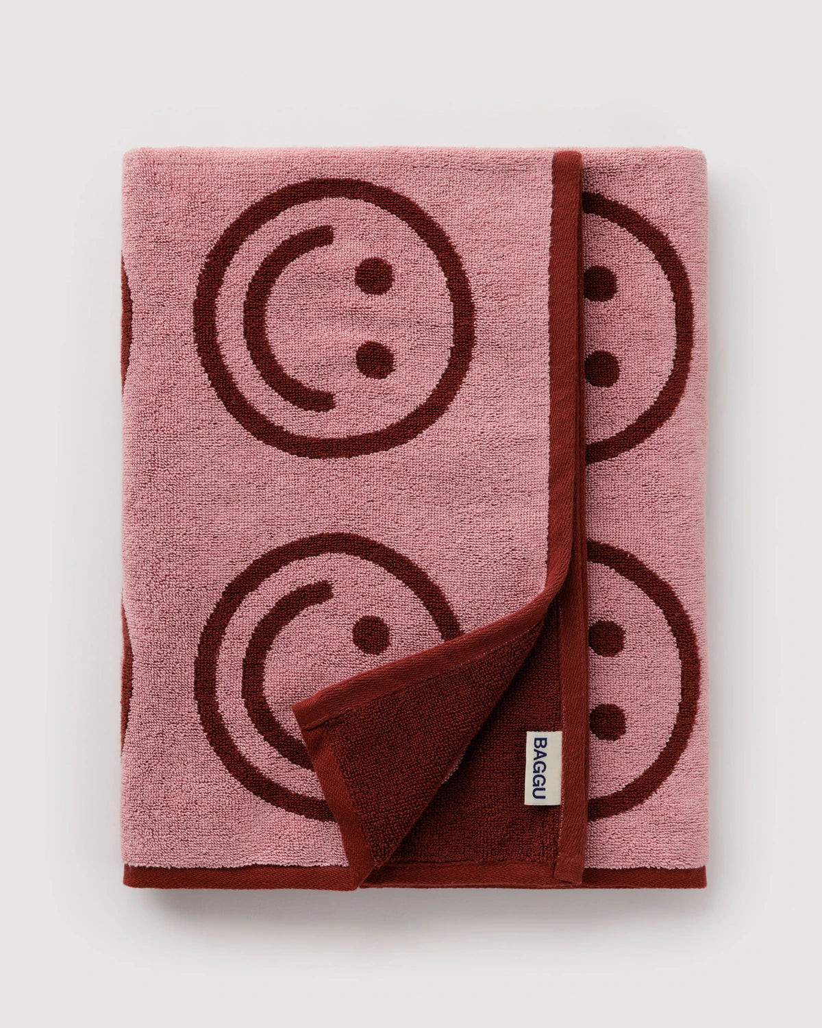 BAGGU Organic Cotton Bath Towel - Blush Happy
