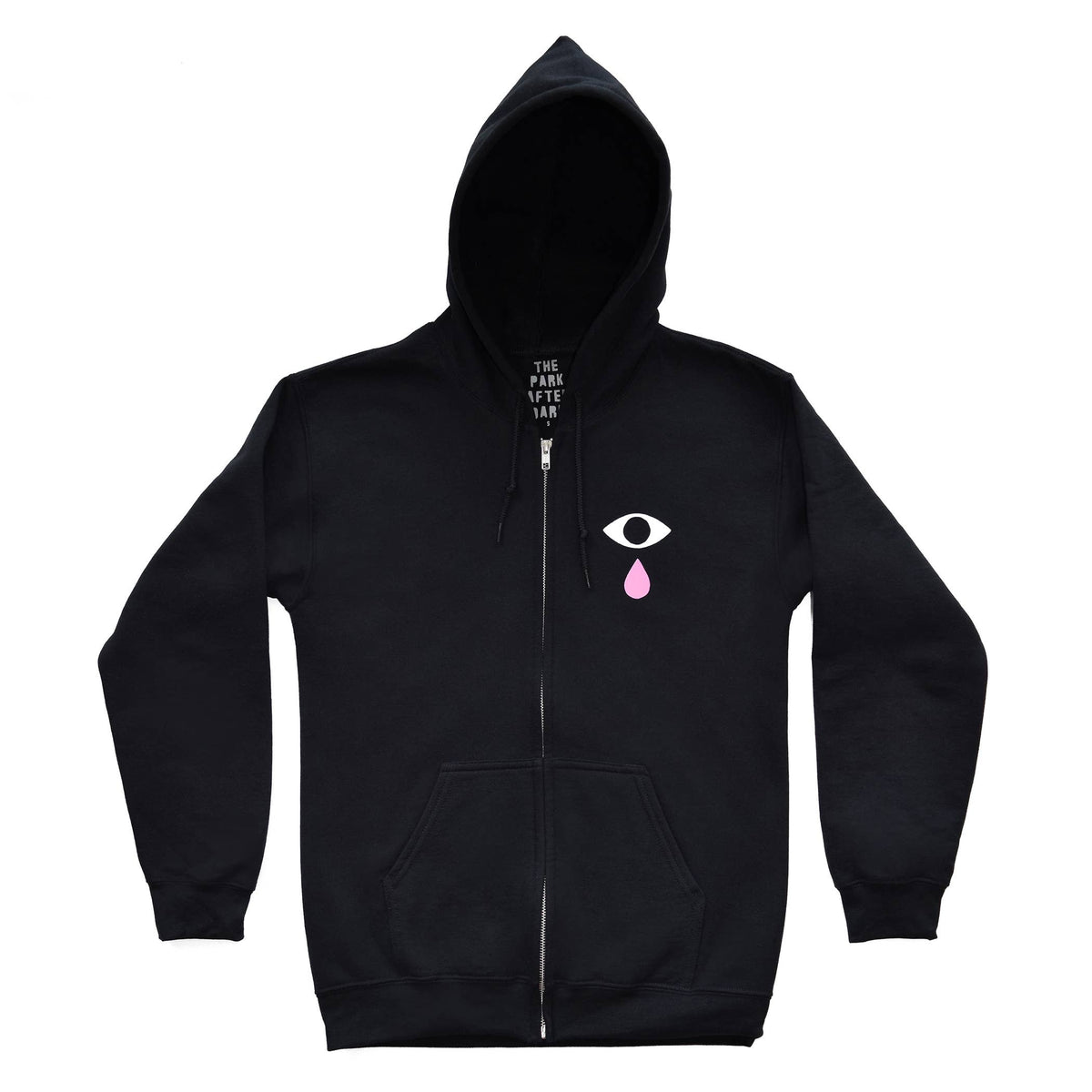 Fever Dreams zip-up hoodie laid flat, showing the full silkscreen back design - PABOOM