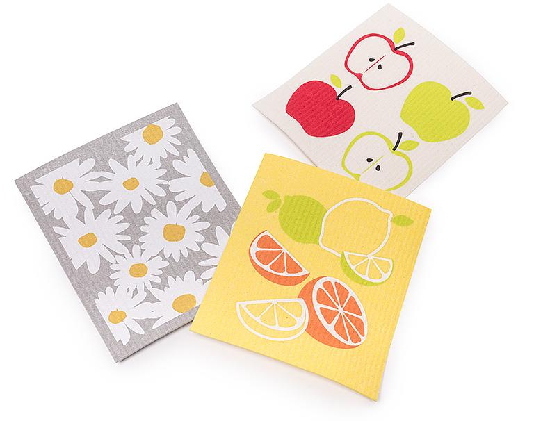 Daisies & Stripes Swedish Dishcloths, additional angle