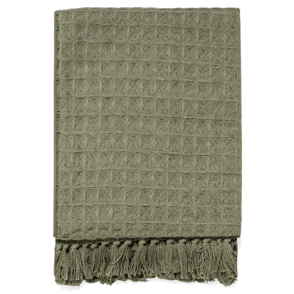 Cotton Waffle Throw Sage