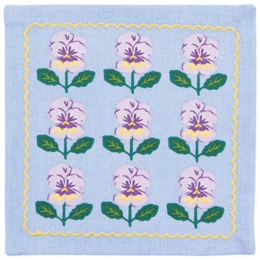 Pansy Printed cocktail napkins shown stacked to display all four colours – PABOOM