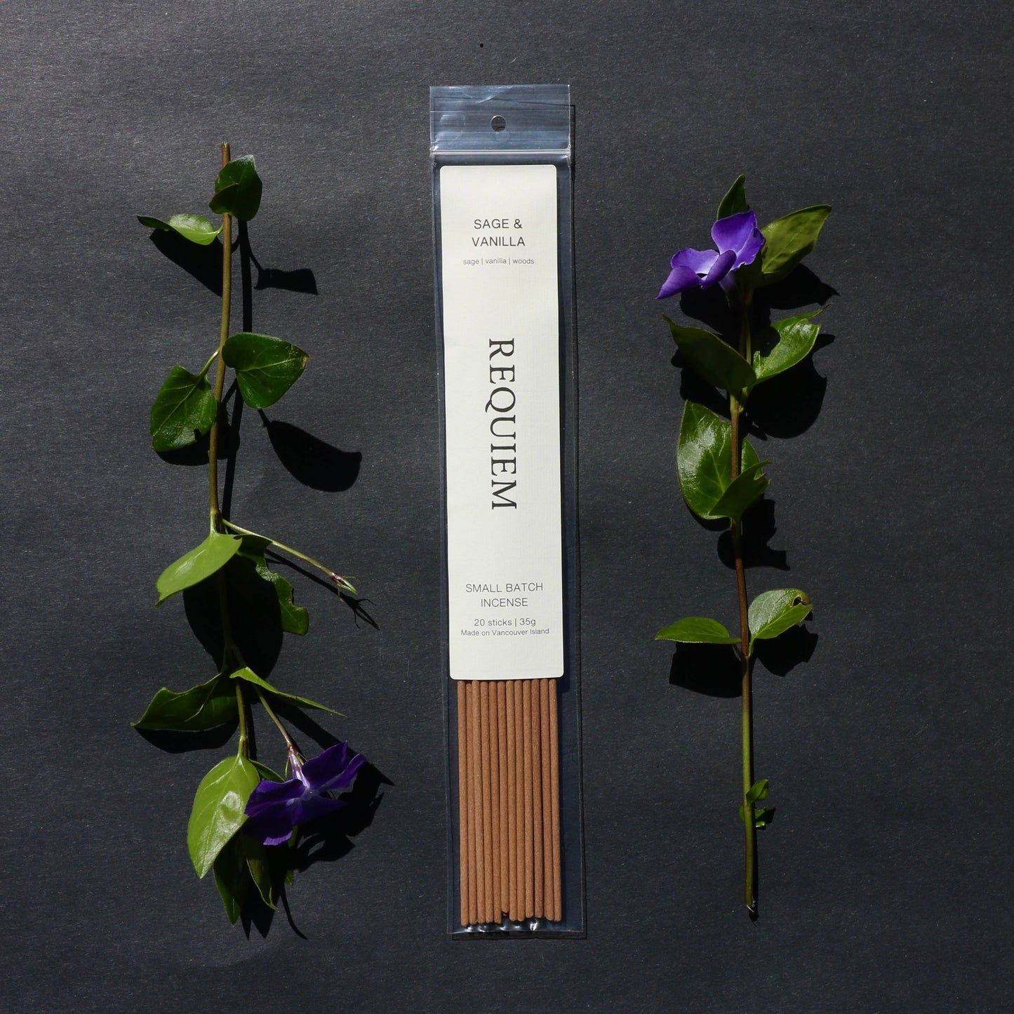 Requiem Incense Sticks - Small Batch Vancouver Island (20 Sticks) - Sage + Vanilla