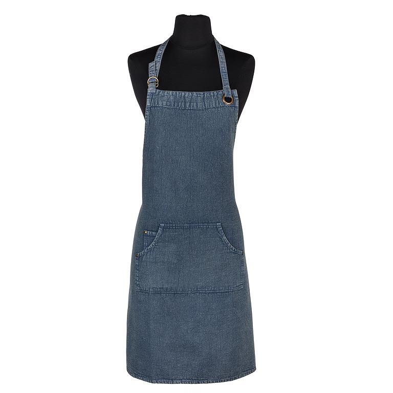 Denim-look cotton canvas apron, additional angle
