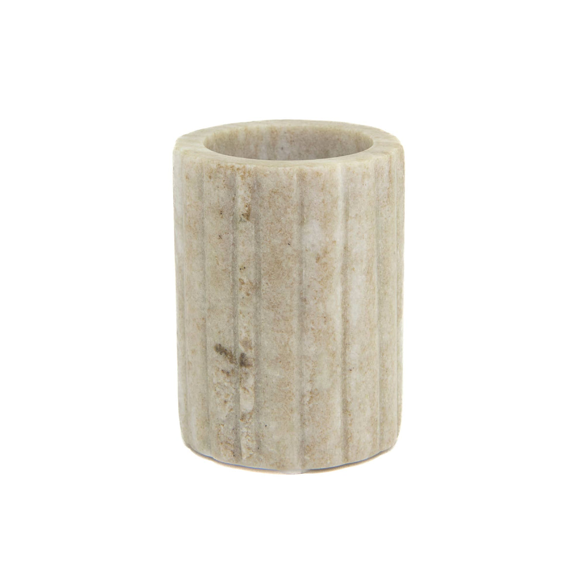 Elise Beige Marble Tumblers Ribbed Edge