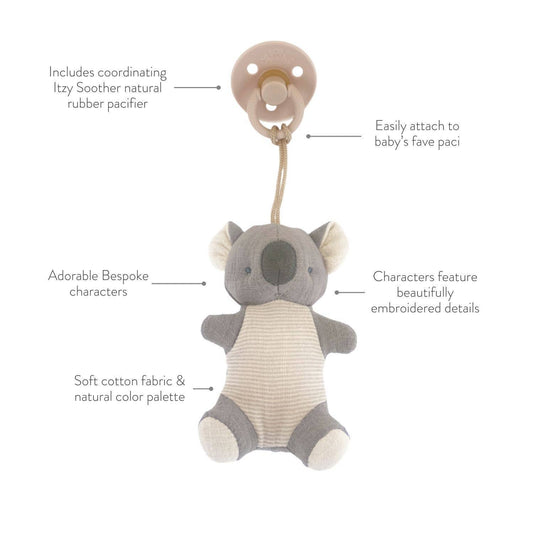 Bitzy Pal Natural Rubber Pacifier & Plush - Koala