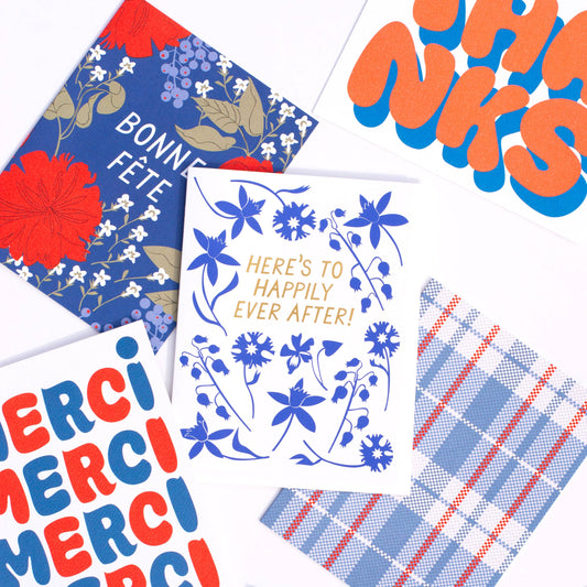 Red and Blue Plaid Shopping Bag Note Card