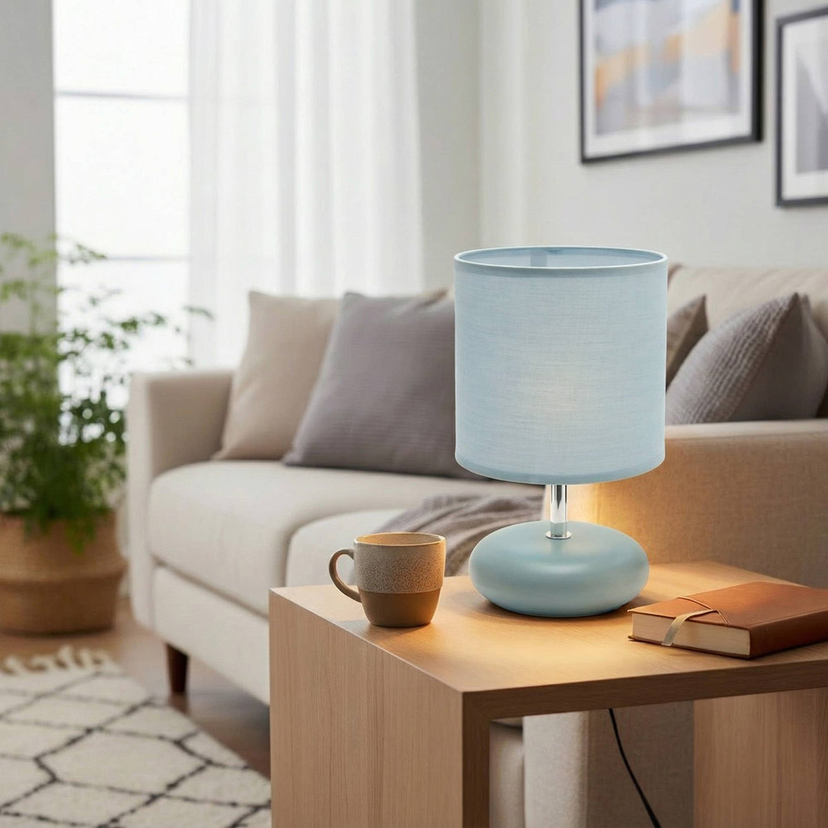 Ceramic Table Lamp with Shade Halo - Taupe