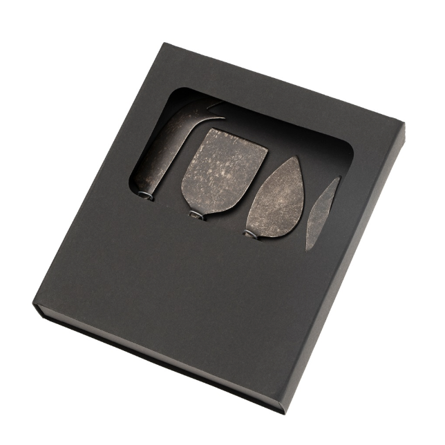 Maple Wood Cheese Knives Tumbled Black