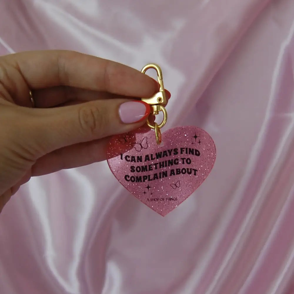 Complain Glitter Heart Keychain - PABOOM
