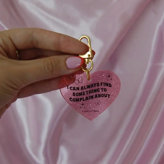 Complain Glitter Heart Keychain - PABOOM