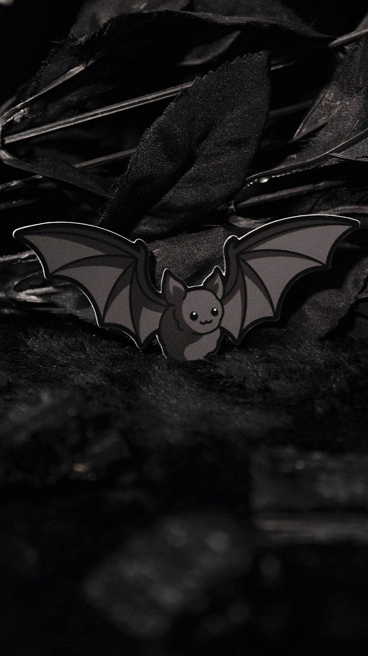 Bat Sticker displayed at an angle showing its glossy vinyl finish