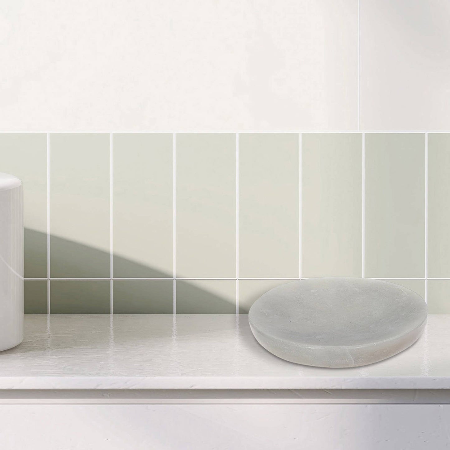 Beatrice White Marble Round Soap Dish