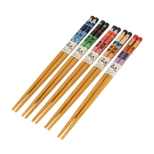 Japanese character chopsticks set, alternate view - PABOOM